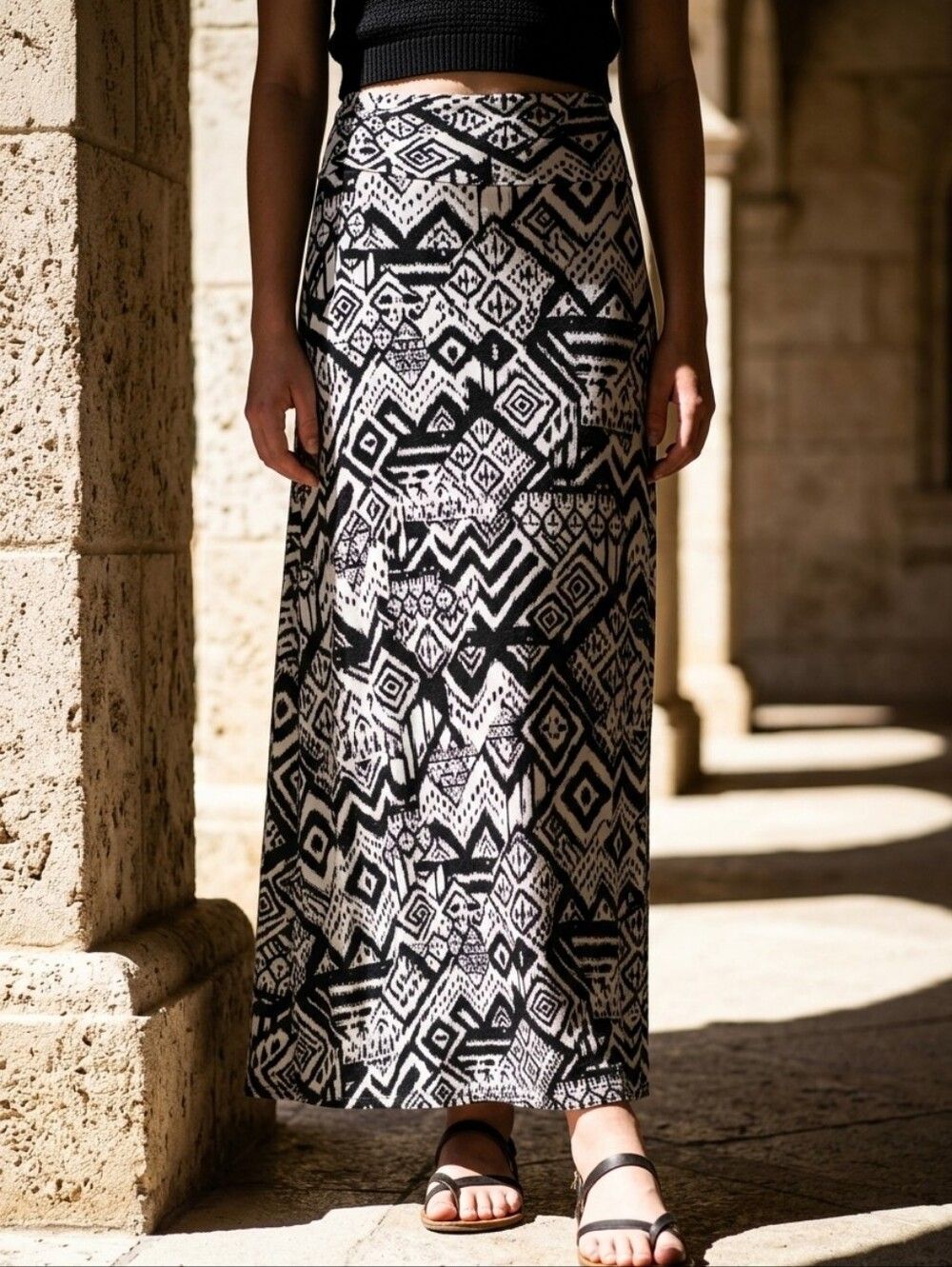 Vintage Wet Seal Tribal Midi Skirt Y2K Boho Festival Mall Goth Small Indie Girl
